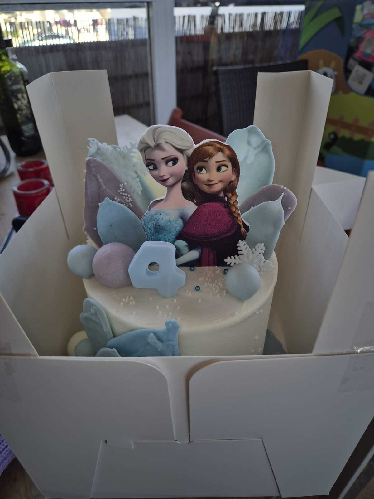 Birthday cake prepared for a Dream Park celebration
