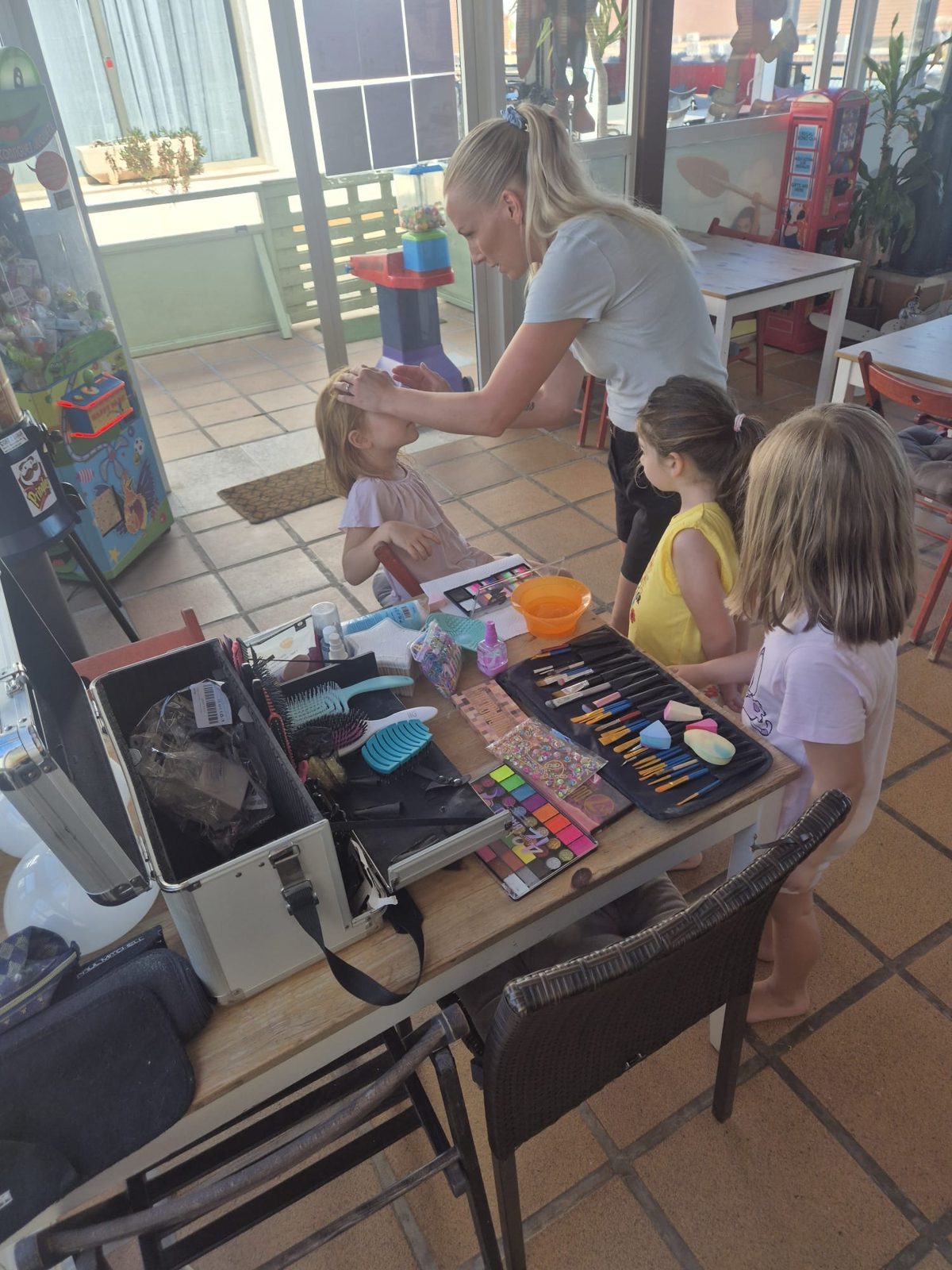 Face painting session for a child at Dream Park