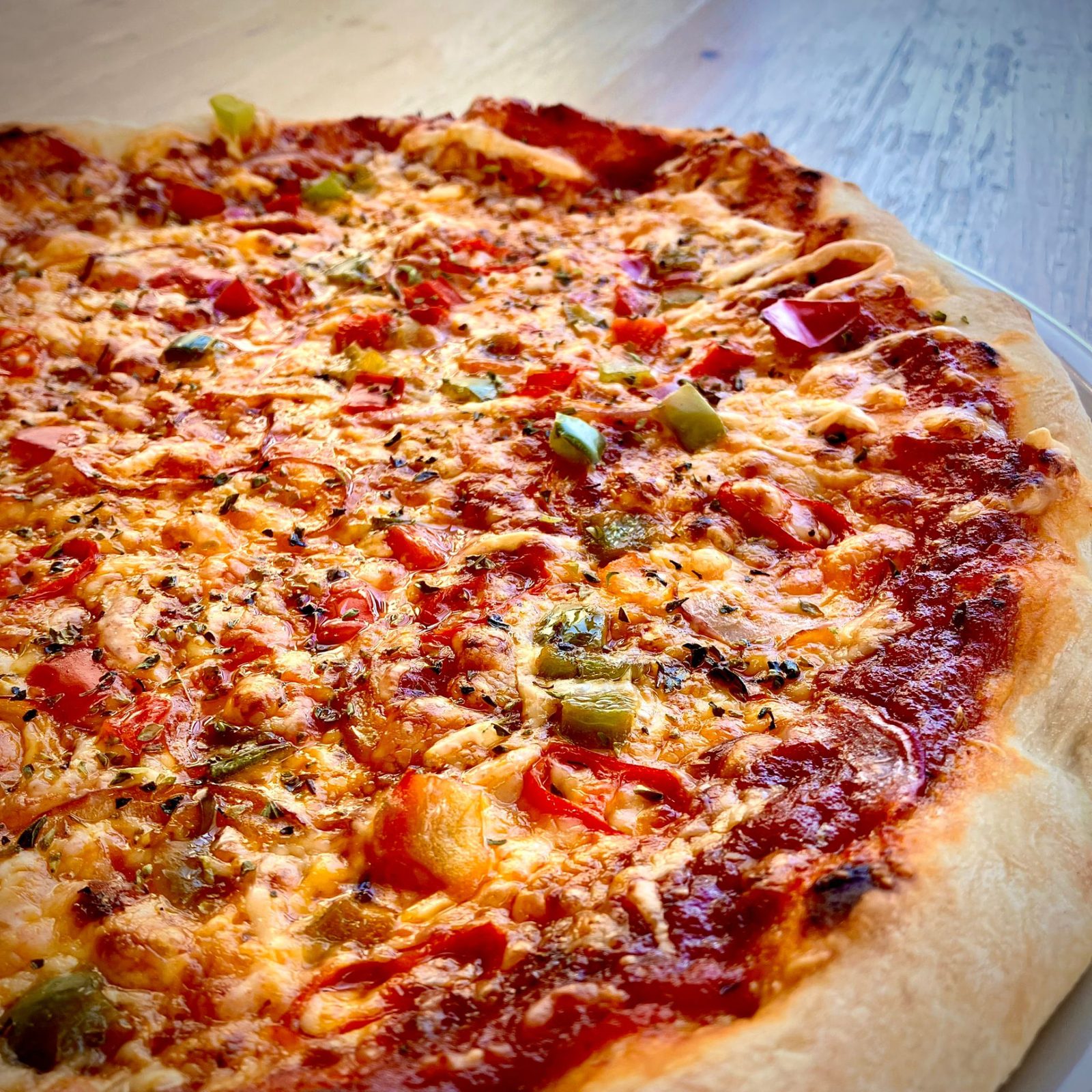 Freshly baked pizza served at the Dream Park café