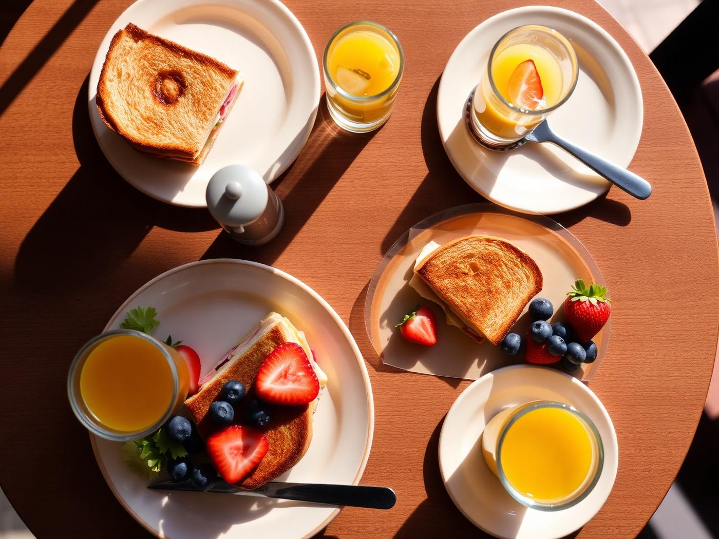 Café food served on the table